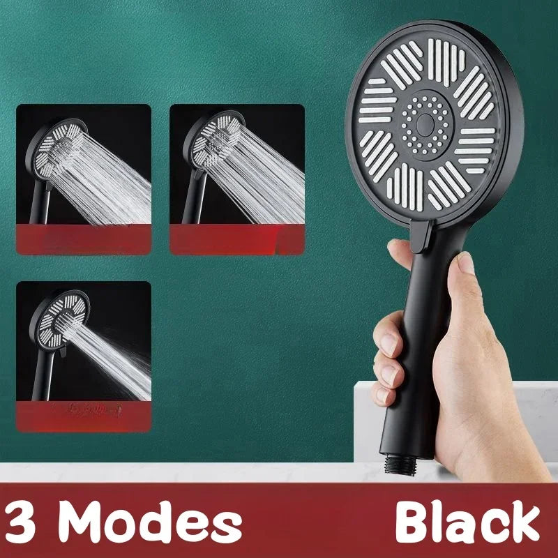 Pommeau de Douche Pluie 25,5 cm ou à Main, Noir ou Chromé