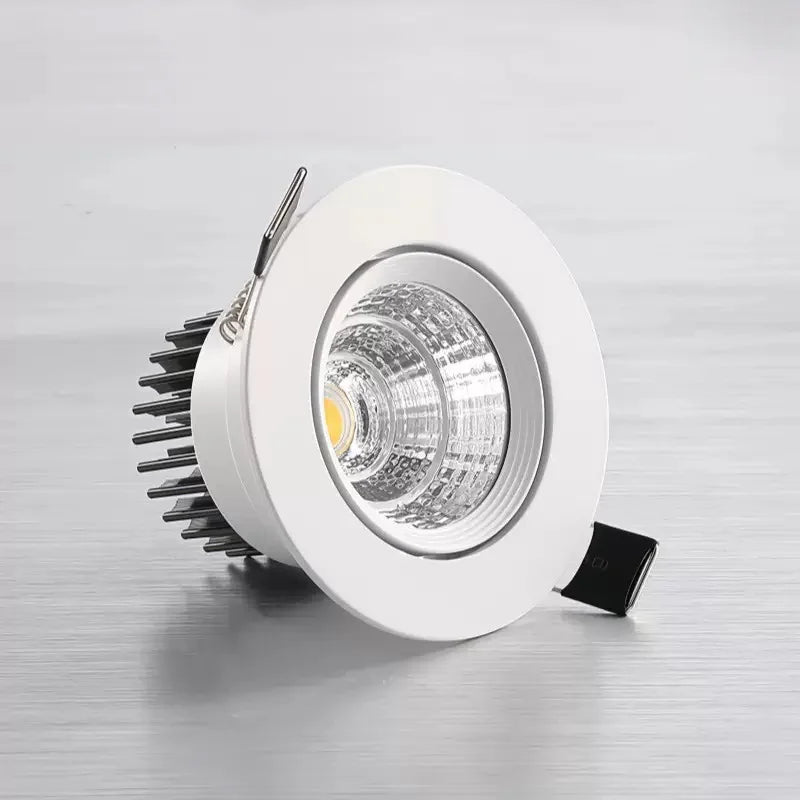 Spot LED Encastrable Cuisine Orientable COB, Blanc, Argent ou Noir, 5 à 12 W