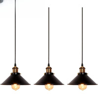 Suspension Cuisine Industrielle Noir et Doré, Plafonnier ou Applique, 22 cm