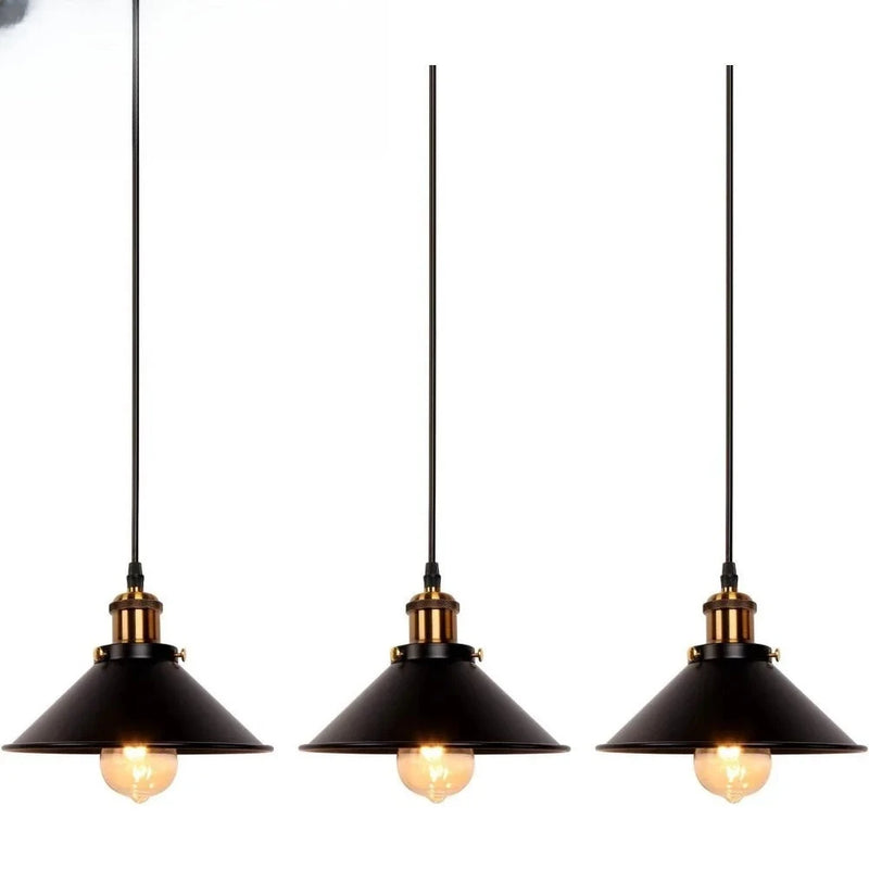 Suspension Cuisine Industrielle Noir et Doré, Plafonnier ou Applique, 22 cm