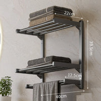 Porte-Serviette Mural Pliable Inox 50 cm