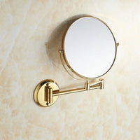 Miroir Grossissant Laiton Doré Double Face x3