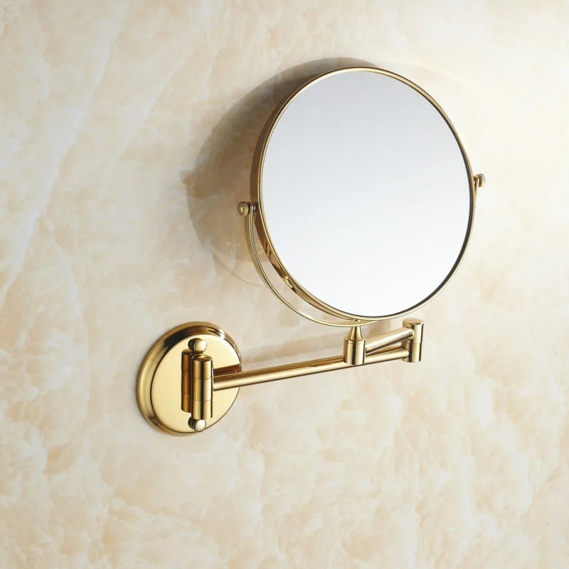 Miroir Grossissant Laiton Doré Double Face x3