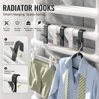 Patère Radiateur Sèche-Serviette Blanc ou Noir, Lot de 3 ou 5 Crochets