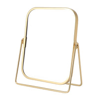 Miroir de Table Doré Rectangulaire Pivotant en Métal, 20 x 15,5 cm