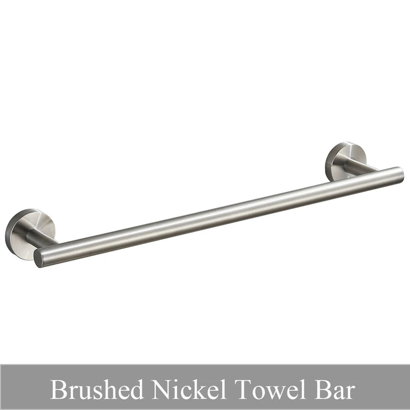 Accessoires Salle de Bain Ronds Inox à la Pièce, Chromé, Noir, Nickel, Doré