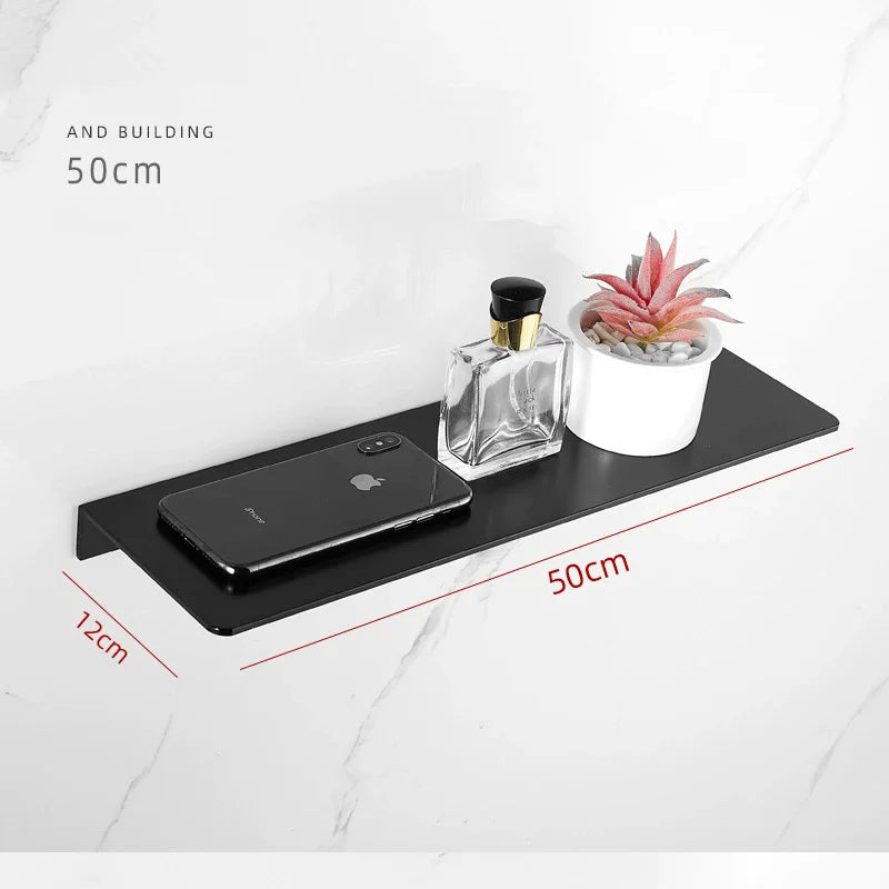 Étagère de Salle de Bain d'Angle Dorée Brossée 20 à 50 cm