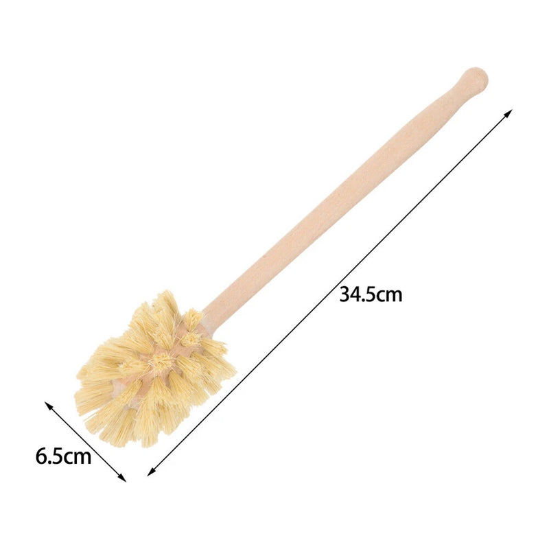 Brosse WC en Bois de Hêtre et Sisal, 34,5 cm