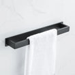 Porte-Serviette Adhésif Barre Plate Noir Mat ou Blanc 30 à 50 cm
