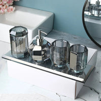 Accessoires Salle de Bain en Verre Cristal à la Pièce, 19 Articles