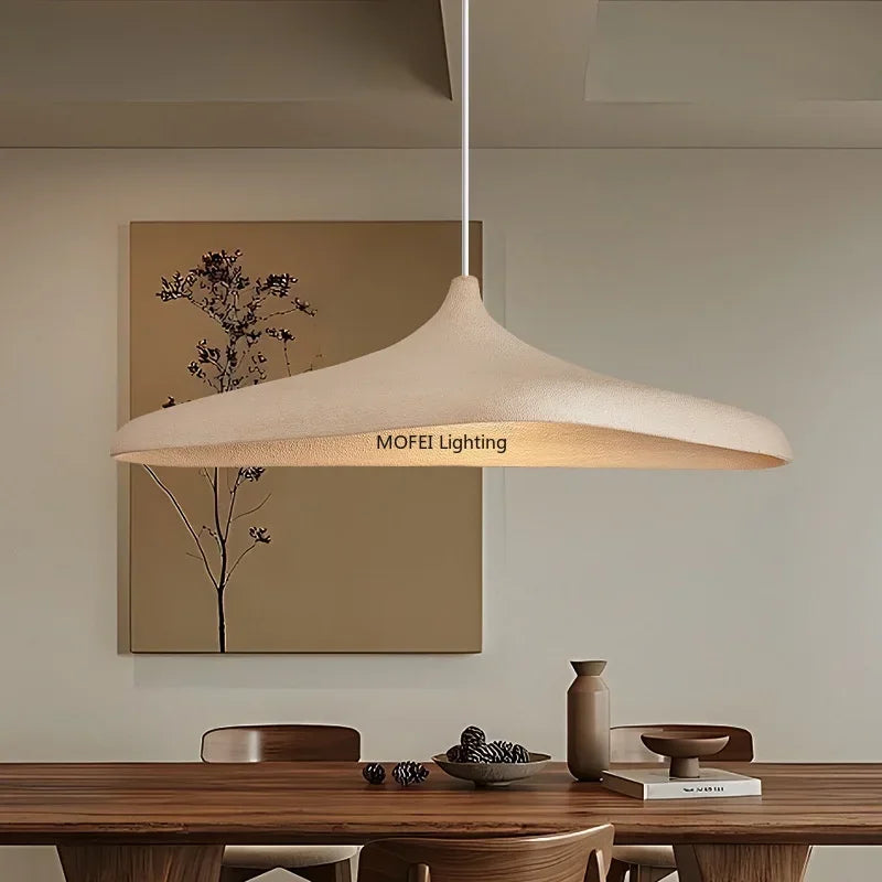 Suspension Cuisine Japonaise Wabi-Sabi Beige, Abat-Jour 80 ou 100 cm