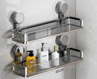 Étagère Salle de Bain à Ventouses Sans Perçage, Simple, Double ou Angle