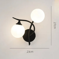 Applique Murale Boules de Verre Nordique, Noire ou Dorée, 27 x 23 cm