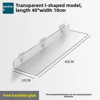 Étagère Salle de Bain Murale en Acrylique Transparente, Sans Perçage