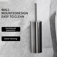 Brosse WC Murale Inox 304 Vis ou Adhésif Sans Perceuse, 6 Finitions