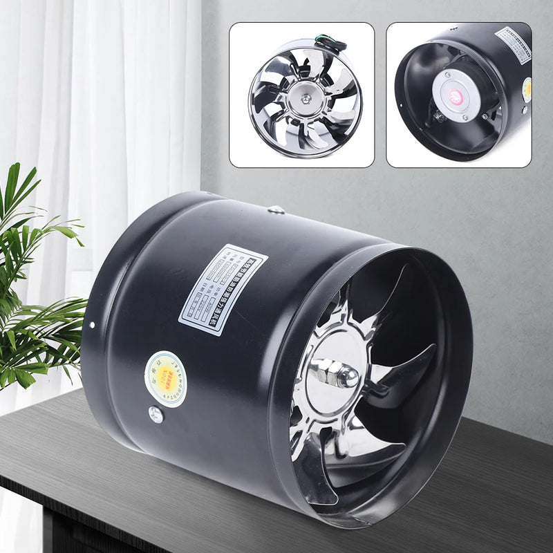 Ventilateur de Conduit Axial Noir 15 cm, 600 m³/h, Cuisine et WC