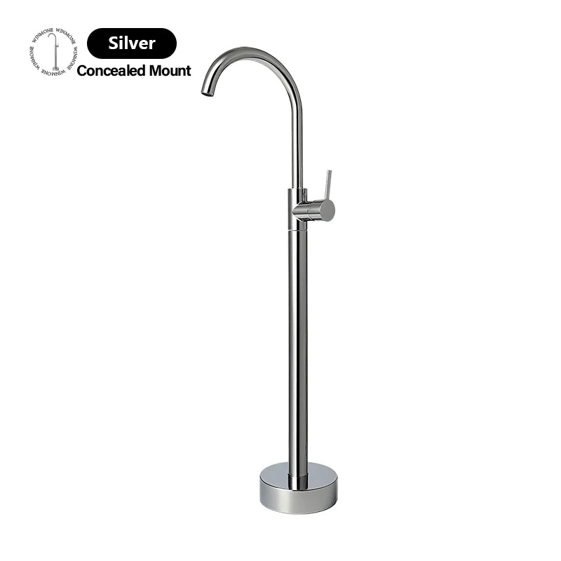 Robinet Baignoire Îlot sur Pied Monocommande, 109 cm, 5 Finitions