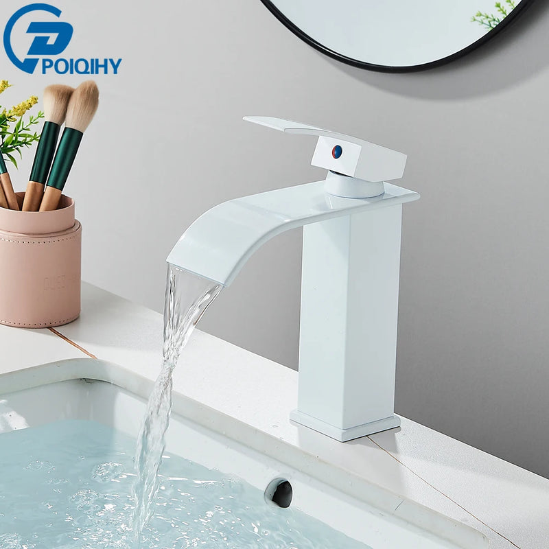 Mitigeur Lavabo Cascade Carré Noir Mat