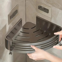 Étagère d'Angle Salle de Bain Autocollante Sans Perçage Noir, Gris ou Blanc