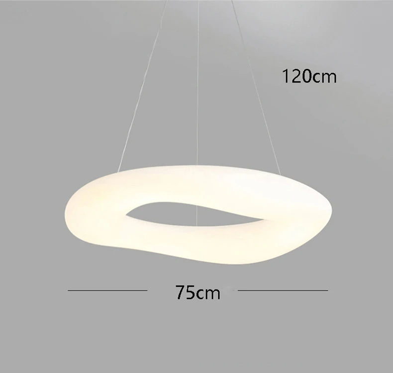 Suspension Cuisine LED Anneau Blanc, Simple ou Double, 60 à 90 cm