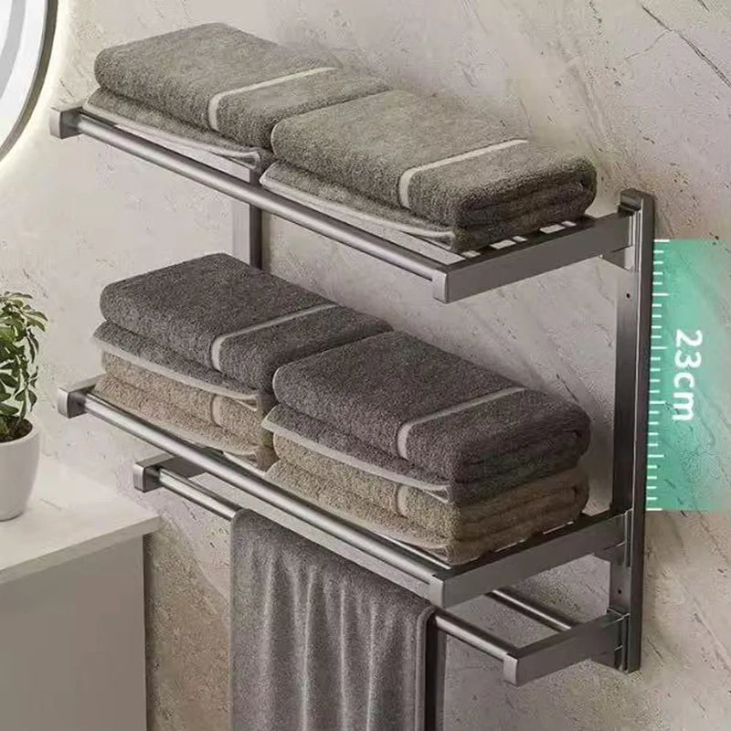 Porte-Serviette Mural Pliable Inox 50 cm