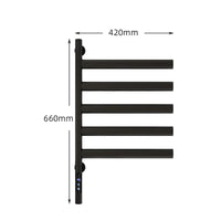 Sèche-Serviette Électrique Mural Rotatif 120 W, Noir, Blanc ou Gris