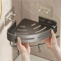 Lot de 2 Étagères de Douche Aluminium Sans Perçage, Angle ou Rectangulaire