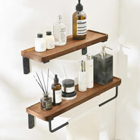 Accessoires Salle de Bain Bois Noyer Noir à la Pièce, 15 Articles
