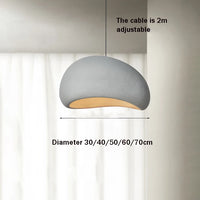 Suspension Cuisine Wabi-Sabi en Résine, Blanc ou Gris, 30 à 80 cm
