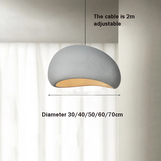 Suspension Cuisine Wabi-Sabi en Résine, Blanc ou Gris, 30 à 80 cm