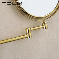 Miroir Grossissant Mural Double Face Doré Extensible