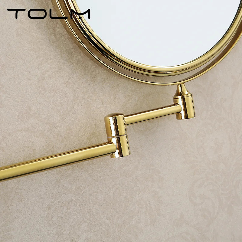 Miroir Grossissant Mural Double Face Doré Extensible