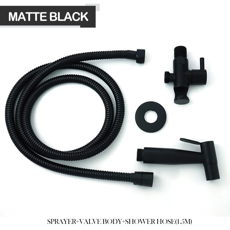 Douchette WC Kit Vanne et Flexible ou Pièces Seules, 4 Finitions