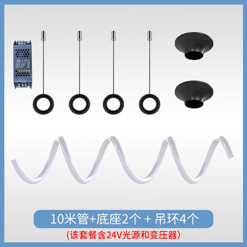 Suspension Cuisine LED Tube Silicone Flexible, 1 à 15 m