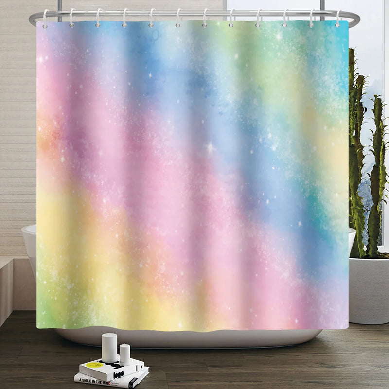 Rideau de Douche Ombré Uni ou Dégradé en Polyester, 48 Coloris, 5 Dimensions