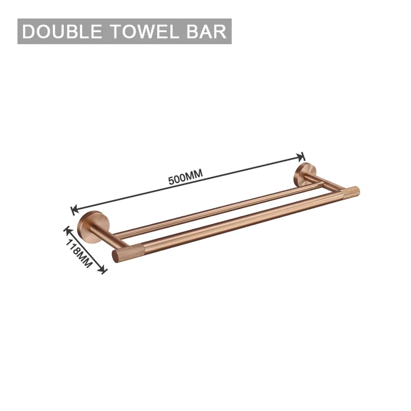 Ensemble d'Accessoires de Salle de Bain Or Rose Laiton Moleté
