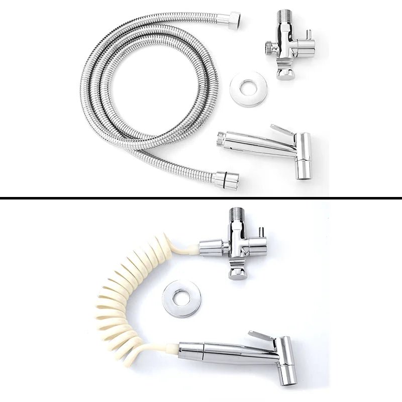 Douchette WC Kit Vanne et Flexible ou Pièces Seules, 4 Finitions