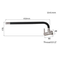 Robinet de Cuisine Mural Bec Flexible Eau Froide Inox 304