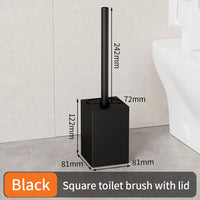 Brosse WC Ronde ou Carrée Aluminium, Gris Anthracite ou Noir