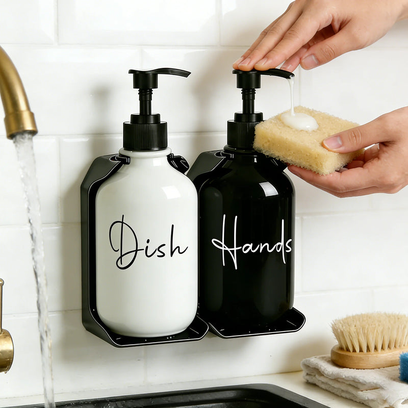 Distributeur de Savon Duo Mural Sans Perçage