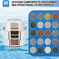 Filtre de Douche 20 Étages Anti-Calcaire Eau Dure