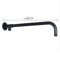 Bras de Douche Mural Inox 33 à 48 cm, Noir ou Chromé