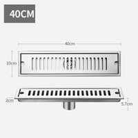 Caniveau de Douche Inox 304 Brossé ou Noir, 20 à 60 cm