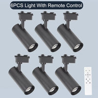 Spot LED sur Rail Dimmable, Kit 3 à 8 Spots 20 W avec Télécommande