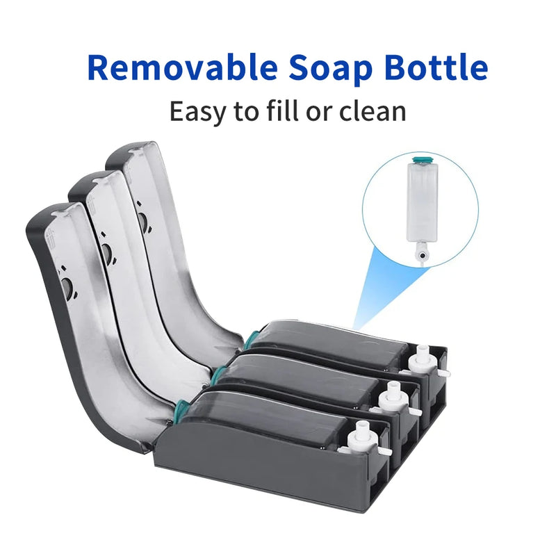 Distributeur de Savon Mural Sans Perçage Multi-Réservoirs