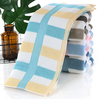 Serviette de Bain Éponge Rayée 70 x 140 cm en 4 Coloris