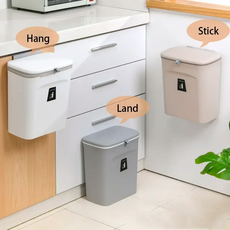 Poubelle Salle de Bain Murale avec Couvercle 7 et 9 Litres