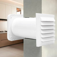 Kit de Ventilation Murale Traversant 100 mm, Longueur Réglable, Blanc