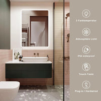 Miroir LED Salle de Bain Rectangulaire Tactile 45x60 cm