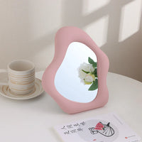 Miroir de Table Organique Cadre Ondulé, 5 Coloris, 25 x 20 cm